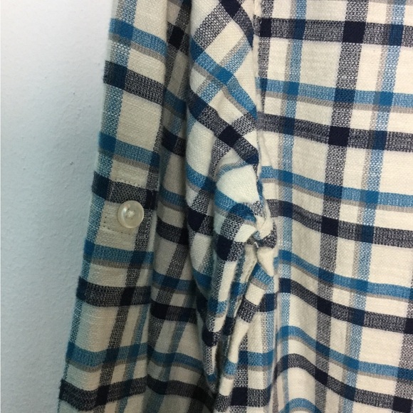 Men’s Mossimo S Small Button Front Flannel Shirt Plaid Checked Blue Pocket NWT - Picture 7 of 9